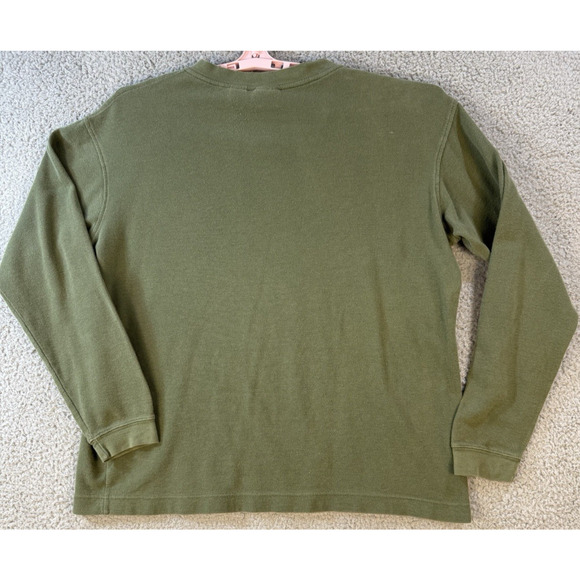 Mens Dockers Green Henley Shirt XL Long Sleeve Cotton Casual Top - Picture 13 of 16